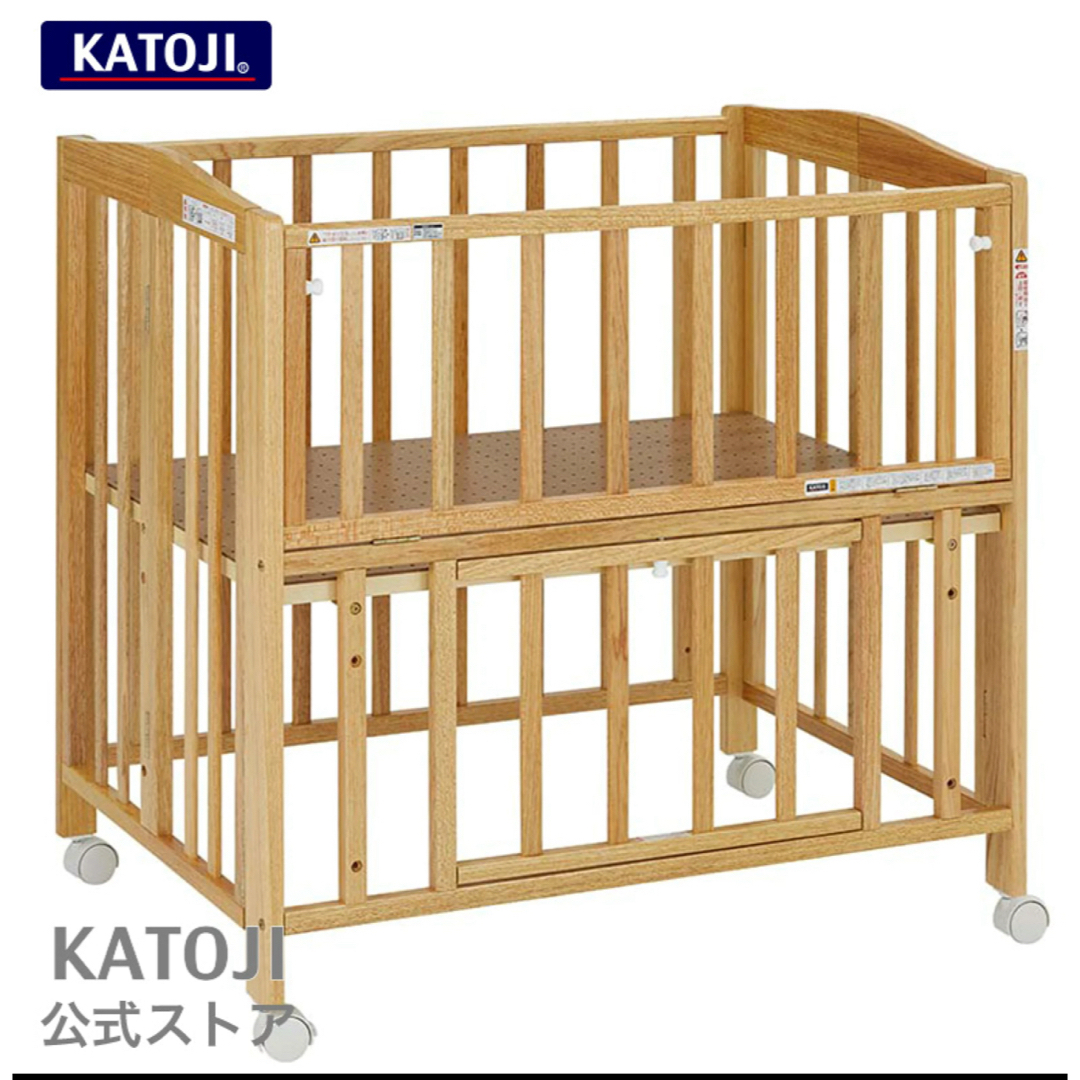 KATOJI(カトージ)のカトージ ミニベビーベッド 折りたたみ ホワイト キッズ/ベビー/マタニティの寝具/家具(ベビーベッド)の商品写真