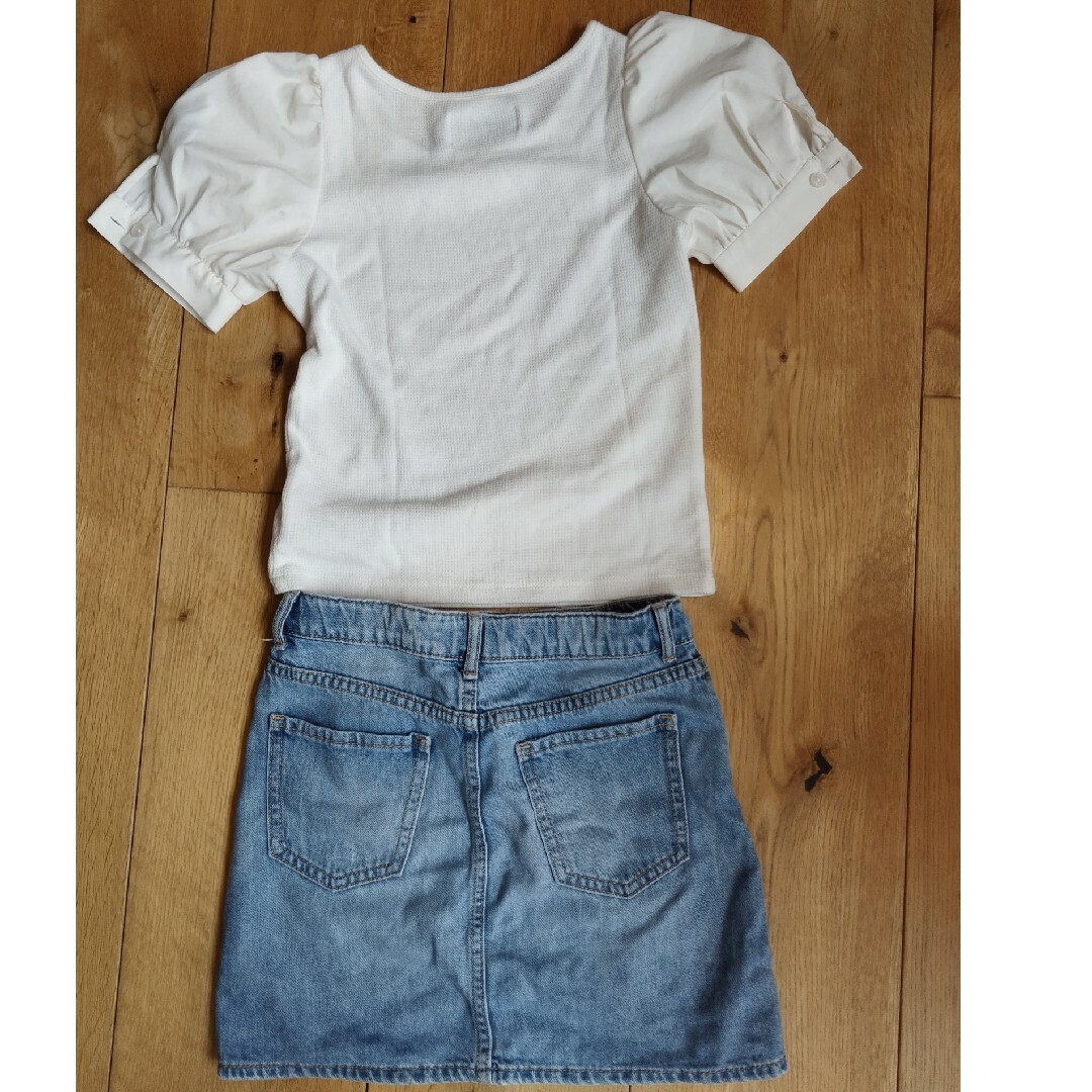 snidel girlカットソー GAPデニムスカート　上下セット キッズ/ベビー/マタニティのキッズ服女の子用(90cm~)(Tシャツ/カットソー)の商品写真