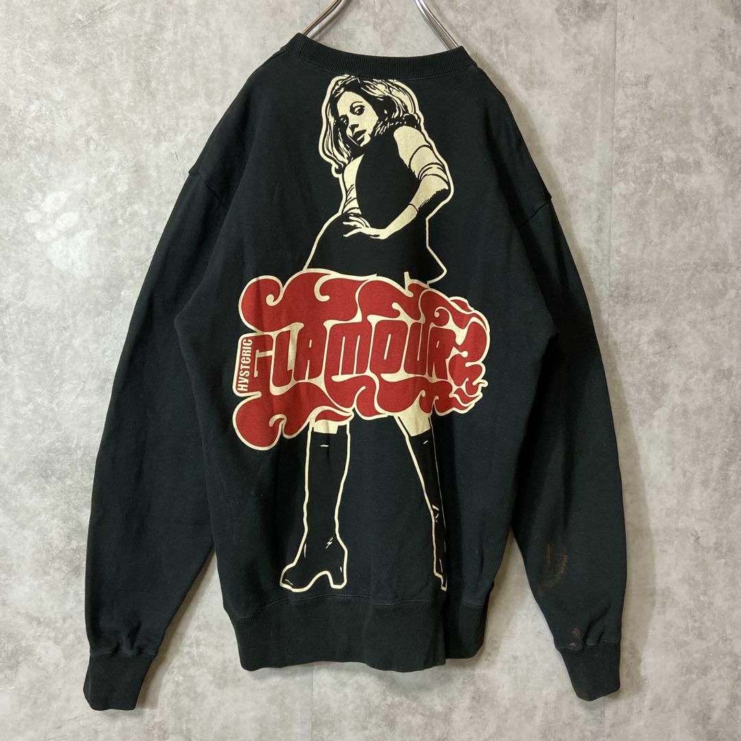 HYSTERIC GLAMOUR(ヒステリックグラマー)の【超人気デザイン】ヒステリックグラマー古着バックプリント黒ヒスガールスウェット メンズのトップス(スウェット)の商品写真