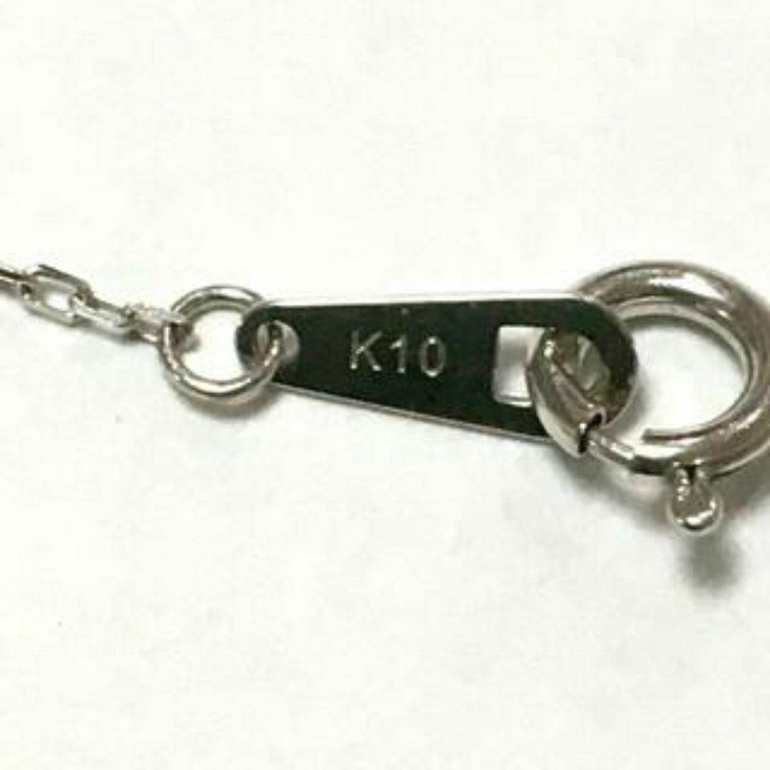 K10WG　ダイヤ　プチネックレス レディースのアクセサリー(ネックレス)の商品写真