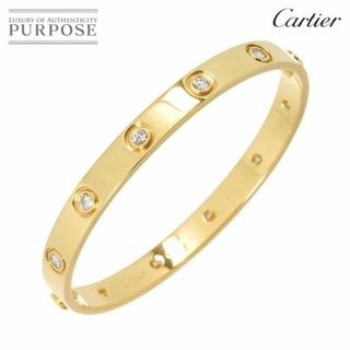 カルティエ(Cartier)のカルティエ Cartier ラブ ブレス #16 フル ダイヤ K18 YG イエローゴールド 750 ブレスレット バングル VLP 90225776(ブレスレット/バングル)