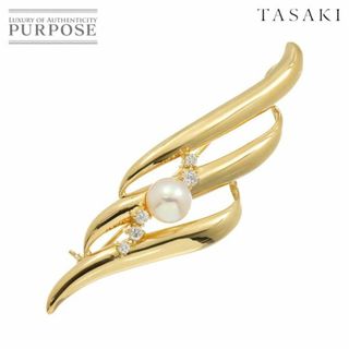 タサキ TASAKI アコヤ真珠 7.1mm ダイヤ 0.23ct ブローチ K18 YG イエローゴールド 750 パール 田崎真珠 VLP 90227369