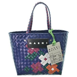 マルニ(Marni)のMARNI マルニ かごバッグ - 紺x紫等(ミックス) 【古着】【中古】(かごバッグ/ストローバッグ)