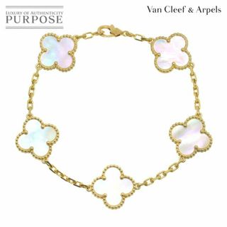 Van Cleef & Arpels - ヴァンクリーフ & アーペル ヴィンテージ アルハンブラ シェル 5P ブレスレット 15.5cm K18 YG 750【証明書付】VLP 90228190