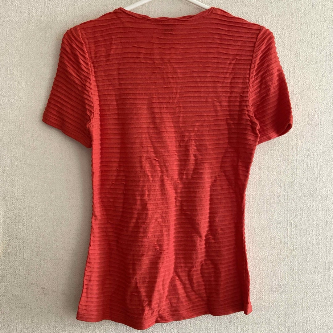 ARMANI COLLEZIONI(アルマーニ コレツィオーニ)のARMANI アルマーニ リブトップス　半袖 レディースのトップス(Tシャツ(半袖/袖なし))の商品写真