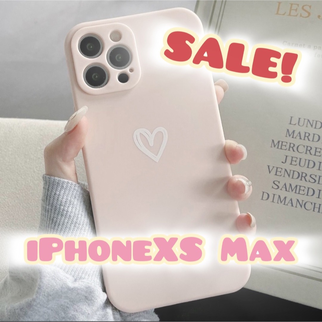 【iPhoneXSmax】iPhoneケース ピンク ハート 手書き スマホ/家電/カメラのスマホアクセサリー(iPhoneケース)の商品写真