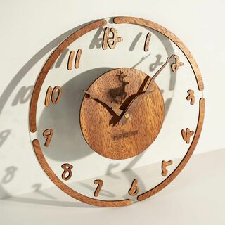 【色: ブラウンA1】掛け時計 静音 連続秒針 透明 木製 アナログ 掛け時計 (置時計)