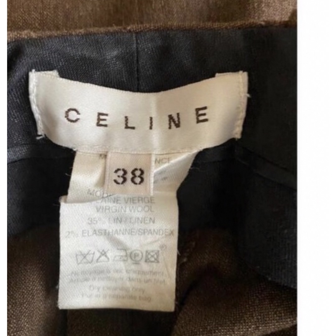 celine(セリーヌ)のセリーヌ　麻入り　パンツ　38 レディースのパンツ(カジュアルパンツ)の商品写真