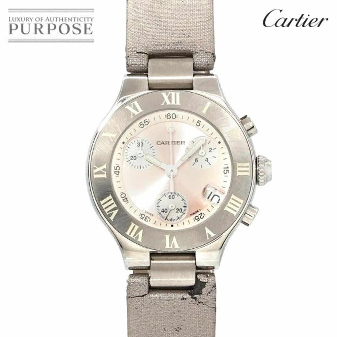 Cartier(カルティエ)のカルティエ Cartier マスト21 クロノスカフSM W1020012 クロノグラフ レディース 腕時計 デイト クォーツ Must 21 Chronoscaph VLP 90232514 レディースのファッション小物(腕時計)の商品写真