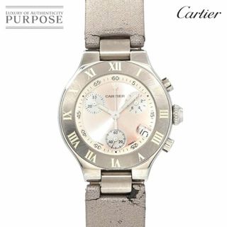 カルティエ(Cartier)のカルティエ Cartier マスト21 クロノスカフSM W1020012 クロノグラフ レディース 腕時計 デイト クォーツ Must 21 Chronoscaph VLP 90232514(腕時計)