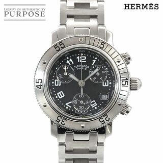 エルメス(Hermes)のエルメス HERMES クリッパー ダイバー クロノグラフ CL2 310 ヴィンテージ レディース 腕時計 デイト ブラック クォーツ Clipper VLP 90233514(腕時計)