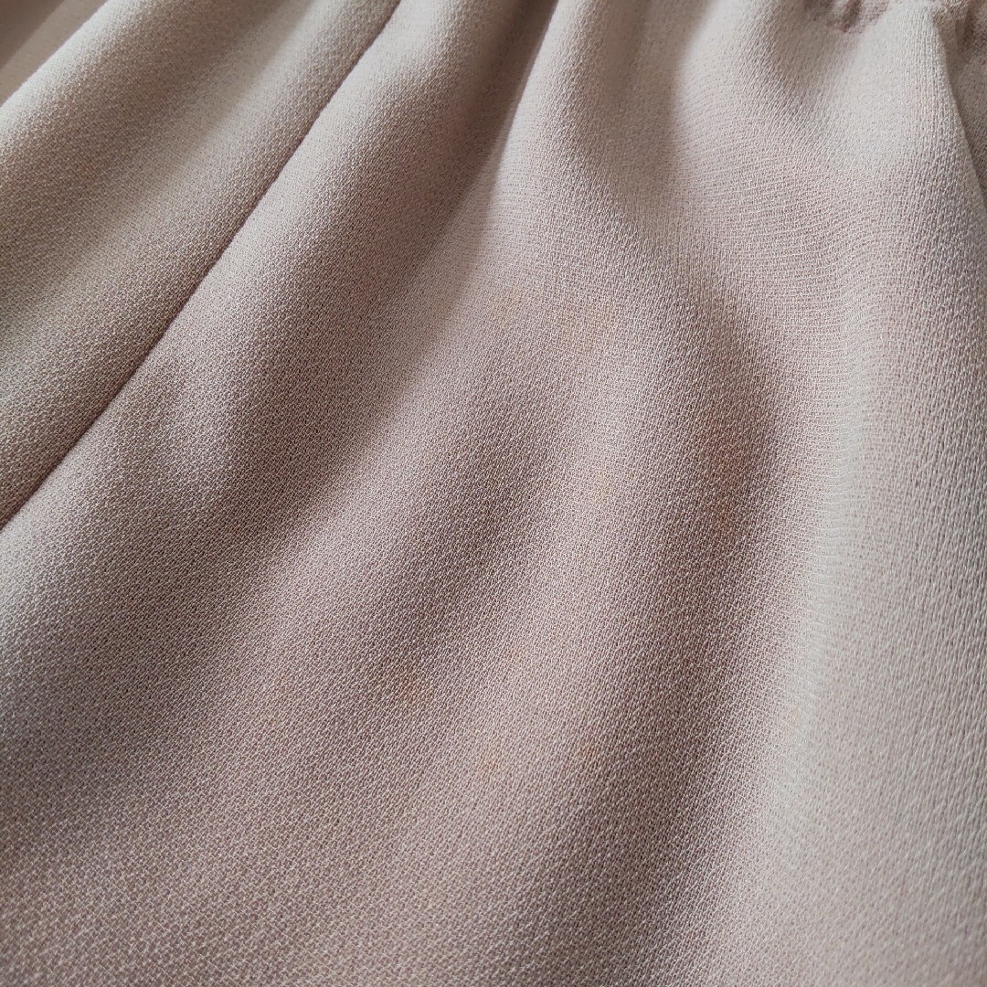 ebure(エブール)のエブール ジョーゼット オールインワン ピンク 五分袖 ウエストゴム 36 レディースのパンツ(オールインワン)の商品写真