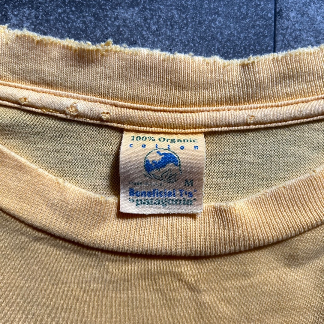 patagonia(パタゴニア)の90s パタゴニア ロンt USA製 M イエロー オーガニックコットン メンズのトップス(Tシャツ/カットソー(七分/長袖))の商品写真