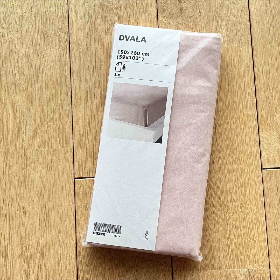 IKEA(イケア)の新品未開封❣️ IKEA  フラットシーツ　ピンク　シングル　DVALA イケア インテリア/住まい/日用品の寝具(シーツ/カバー)の商品写真