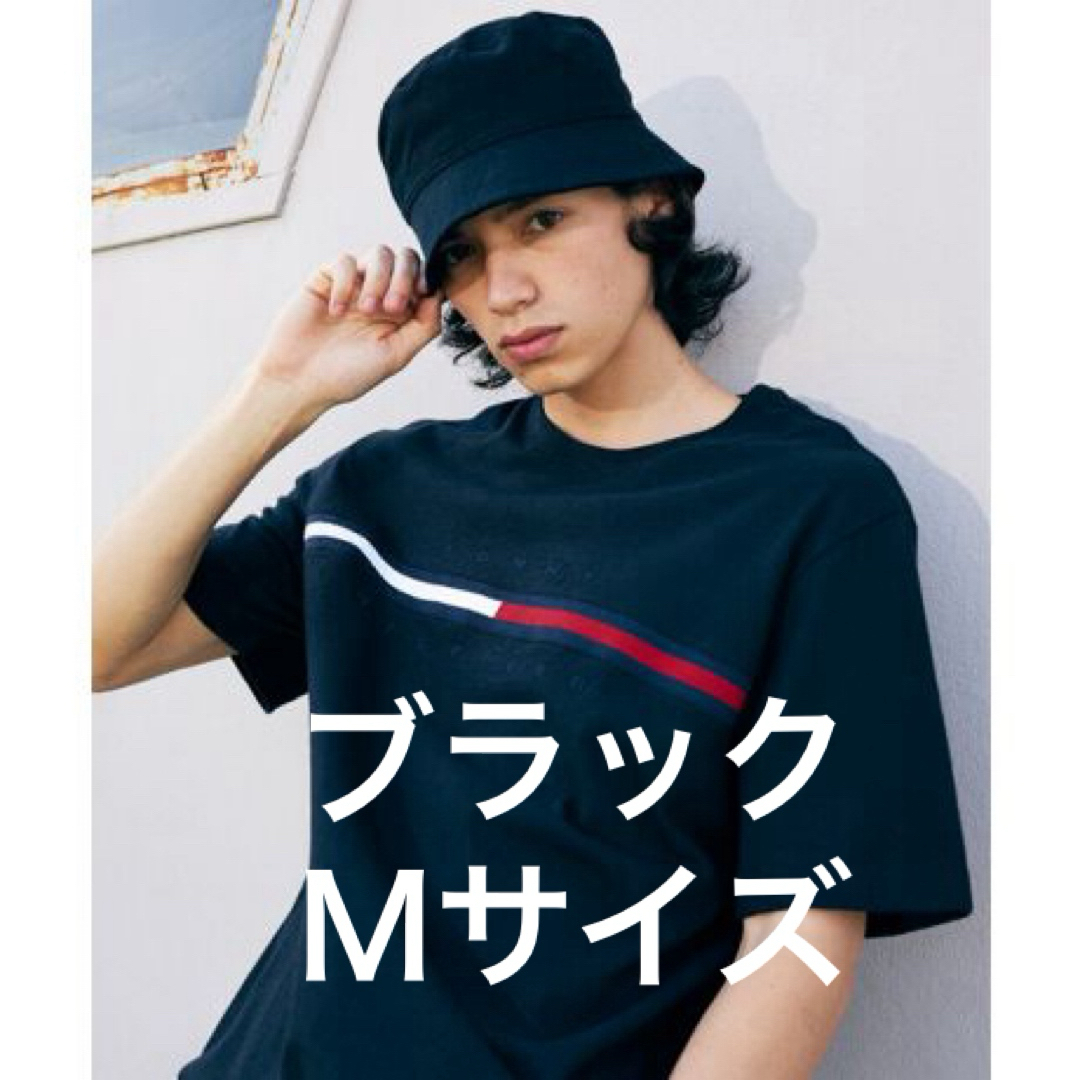 TOMMY HILFIGER(トミーヒルフィガー)の【TOMMY HILFIGER】TINO TEE  ロゴTシャツ ブラック Ｍ メンズのトップス(Tシャツ/カットソー(半袖/袖なし))の商品写真