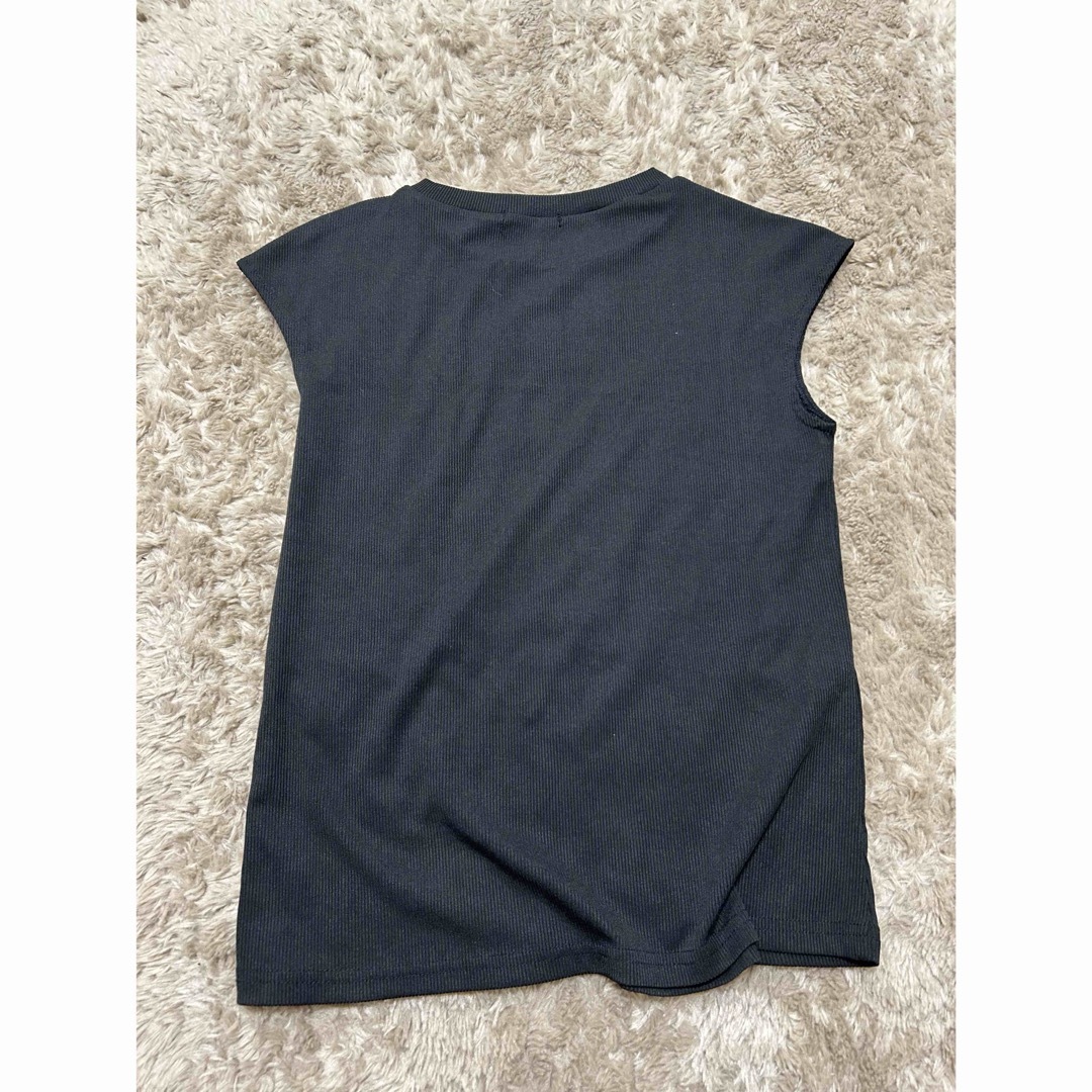 フレンチスリープ　トップス　黒 レディースのトップス(Tシャツ(半袖/袖なし))の商品写真