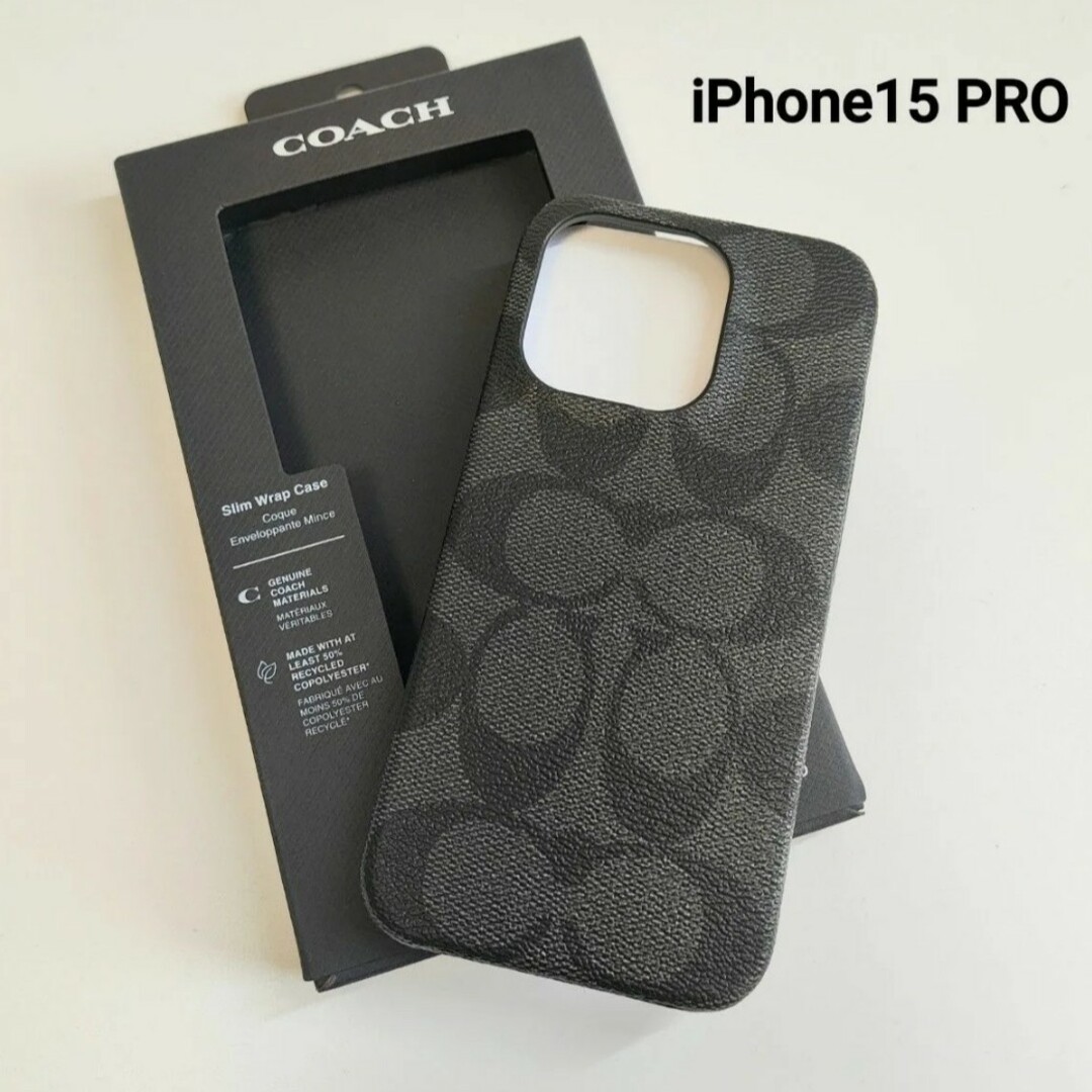 COACH(コーチ)の新品☆コーチ☆iPhone15 Pro ケース チャコール スマホ/家電/カメラのスマホアクセサリー(iPhoneケース)の商品写真