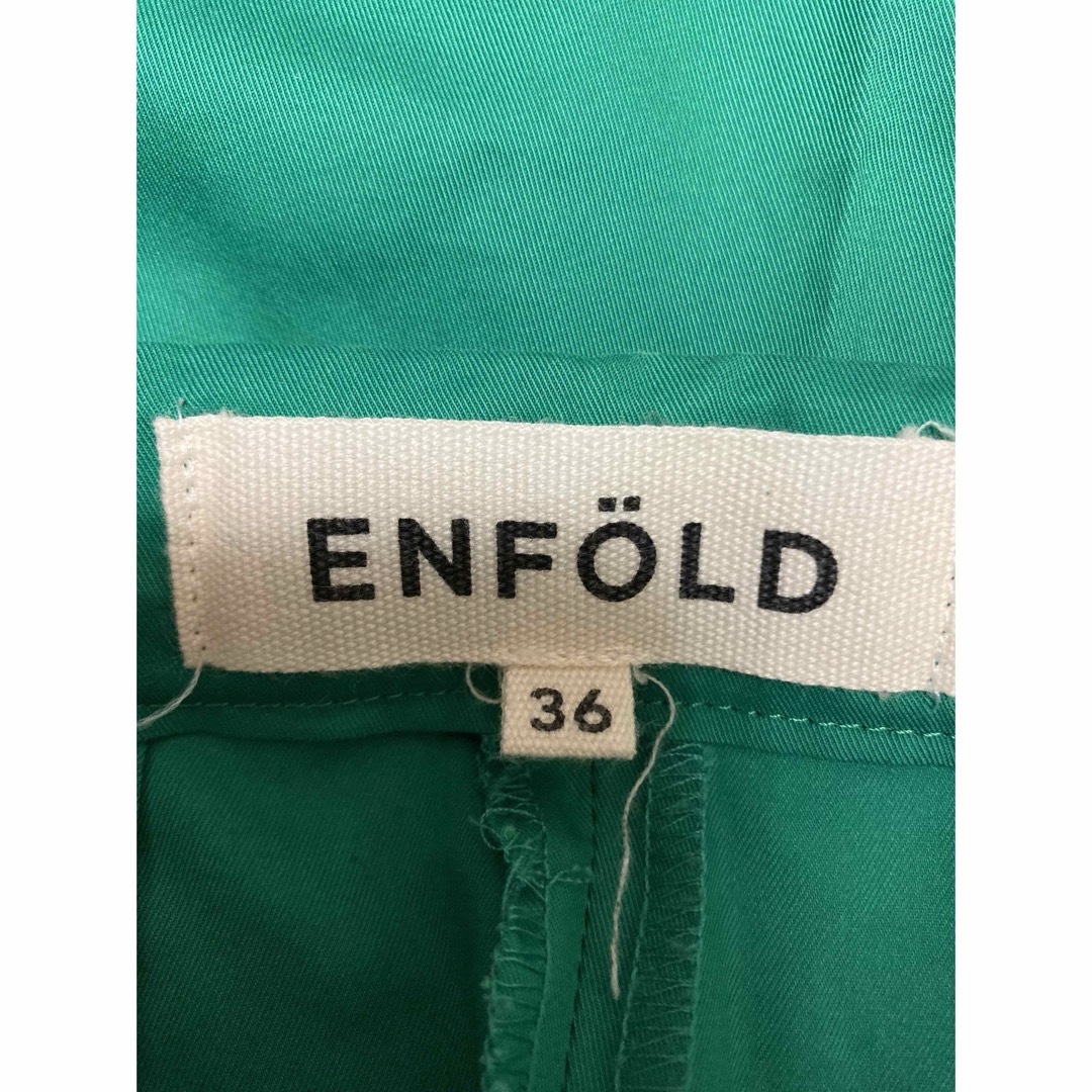 ENFOLD(エンフォルド)のエンフォルド enfoldワイドパンツ　36グリーン レディースのパンツ(カジュアルパンツ)の商品写真