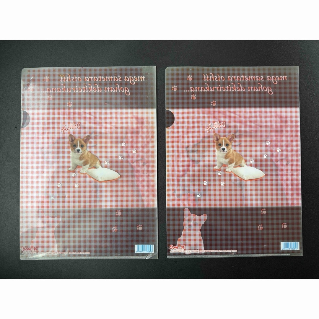 ウェルシュ・コーギー・ペングローブ　A4クリアファイル　２枚セット　コーギー　犬 インテリア/住まい/日用品の文房具(ファイル/バインダー)の商品写真