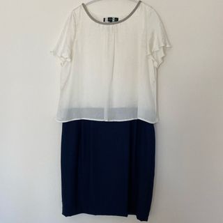 ユナイテッドアローズグリーンレーベルリラクシング(UNITED ARROWS green label relaxing)のグリーンレーベルリラクシング　ドッキングワンピース　半袖　40(ひざ丈ワンピース)