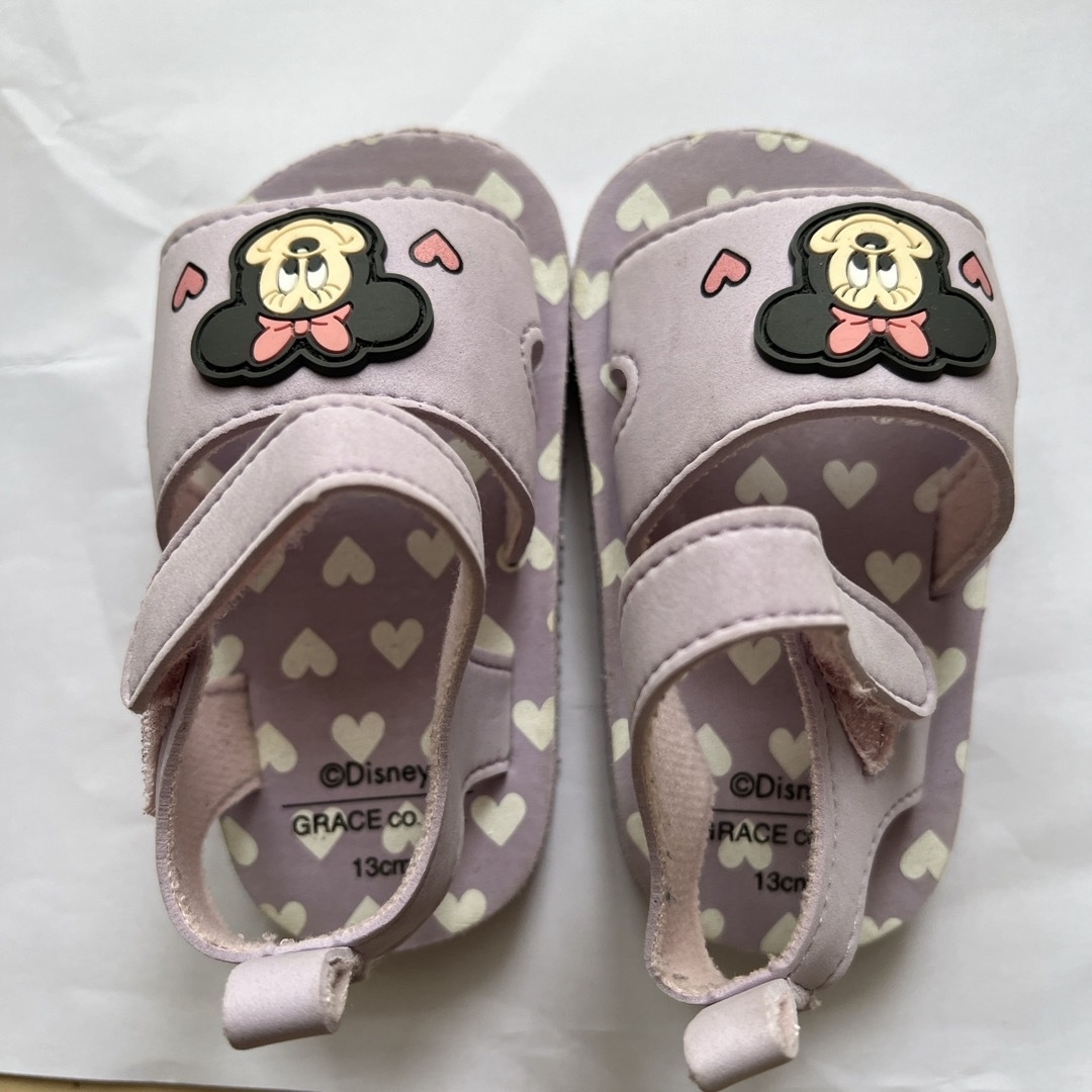 西松屋(ニシマツヤ)のミニーちゃんサンダル　13㌢ キッズ/ベビー/マタニティのベビー靴/シューズ(~14cm)(サンダル)の商品写真