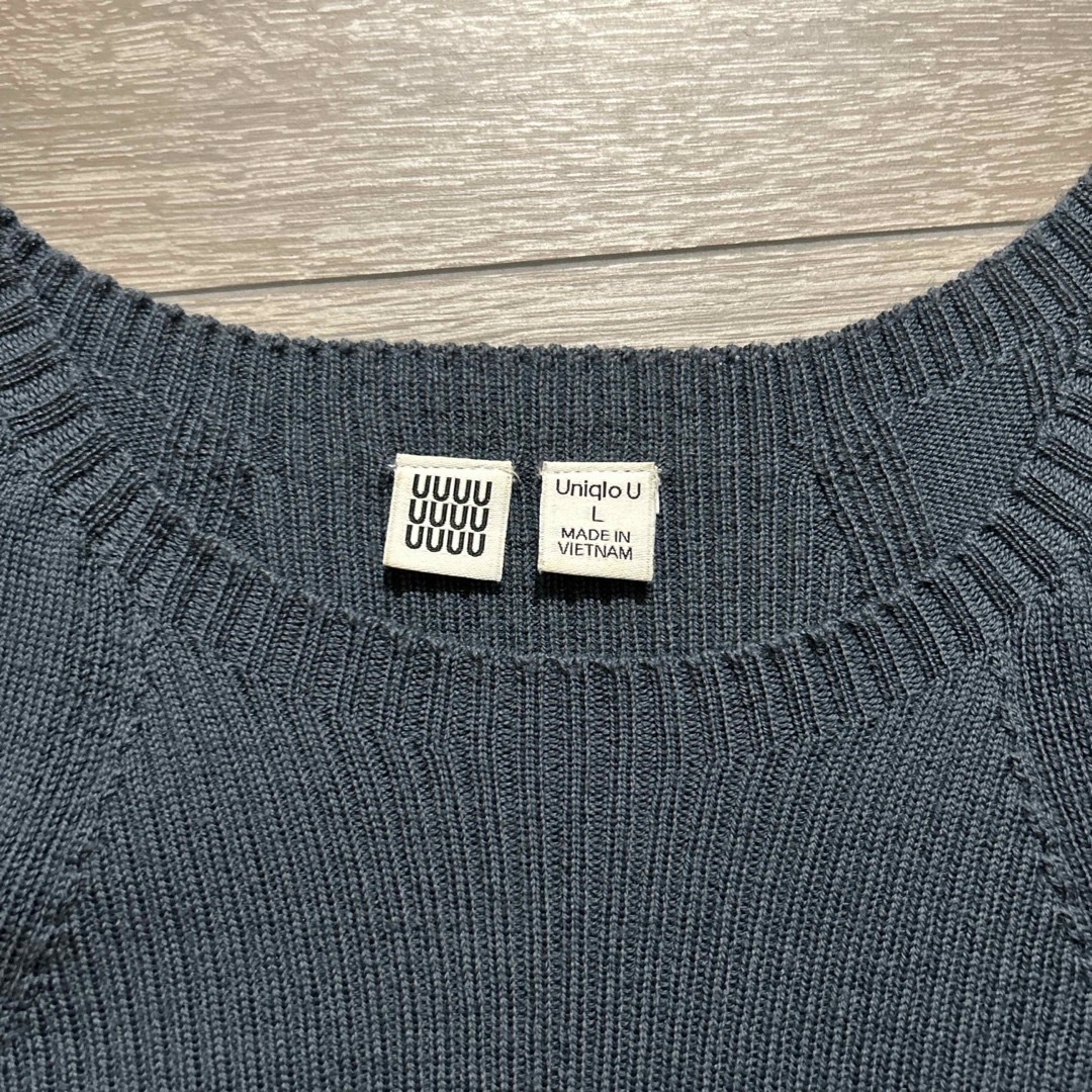 UNIQLO(ユニクロ)のUNIQLO u スモーキーブルー　ニット　L レディースのトップス(ニット/セーター)の商品写真