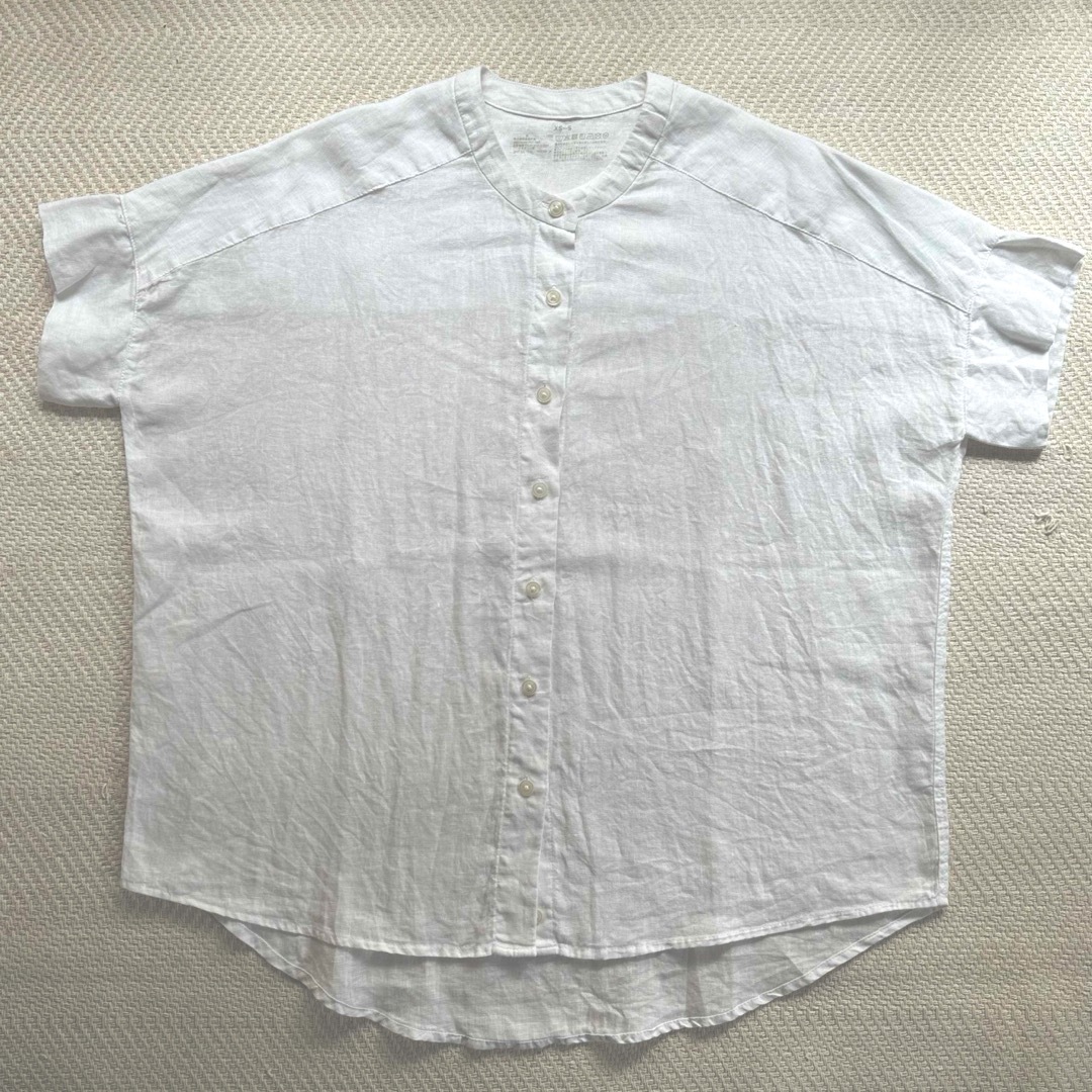 MUJI (無印良品)(ムジルシリョウヒン)の無印良品  フレンチリネン洗いざらしワイド半袖シャツ レディースのトップス(シャツ/ブラウス(半袖/袖なし))の商品写真