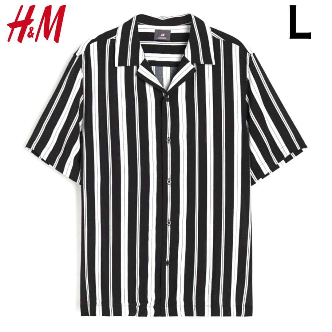 H&M(エイチアンドエム)の新品 H&M リゾート ストライプ シャツ L. メンズのトップス(シャツ)の商品写真