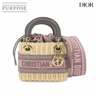 クリスチャンディオール(Christian Dior)の未使用 展示品 クリスチャン ディオール Christian Dior レディディオール ミニ 2way ハンド ショルダー バッグ ウィッカー ピンク VLP 90231382(ハンドバッグ)