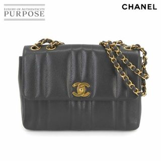 シャネル(CHANEL)の新品同様 シャネル CHANEL  マドモアゼル チェーン ショルダー バッグ キャビアスキン ブラック ココマーク ゴールド 金具 ヴィンテージ VLP 90231740(ショルダーバッグ)