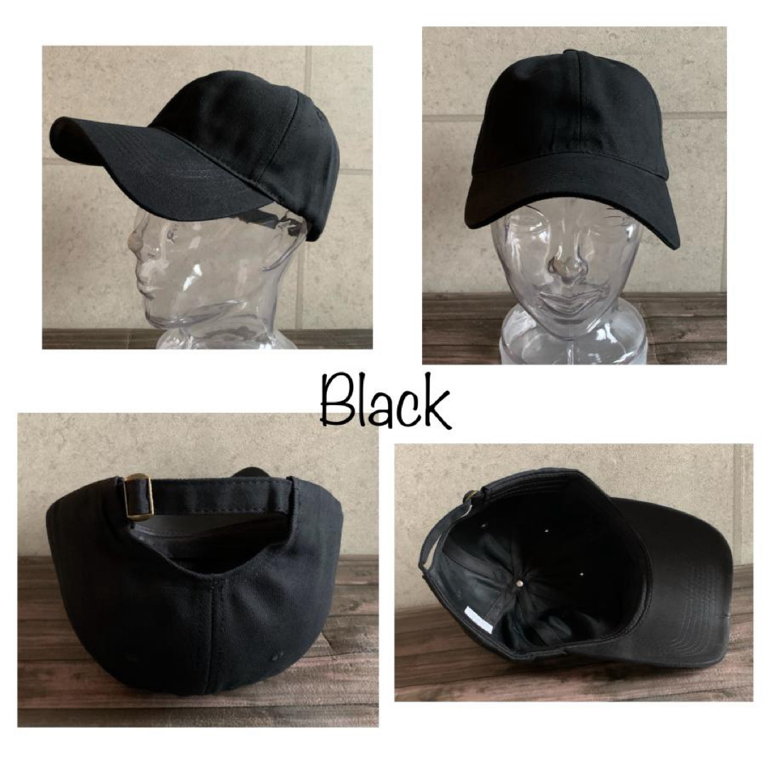 送料込 帽子 特価 コットン キャップ シンプル 深め 通年 男女兼用 定番 黒 レディースの帽子(キャップ)の商品写真