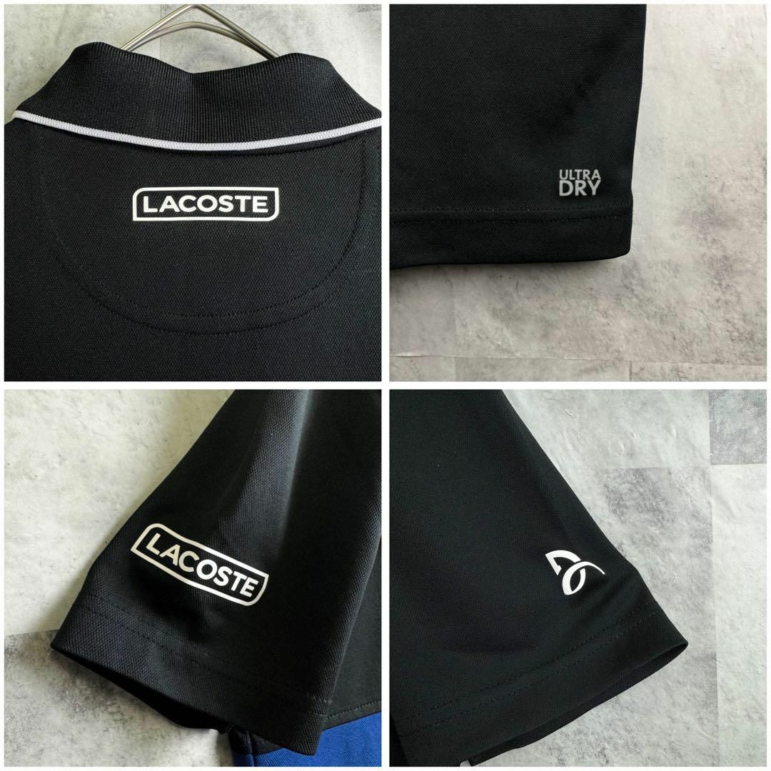 LACOSTE(ラコステ)の希少コラボ ラコステ×    半袖ポロシャツ 刺繍ロゴ ブラック XS メンズのトップス(ポロシャツ)の商品写真