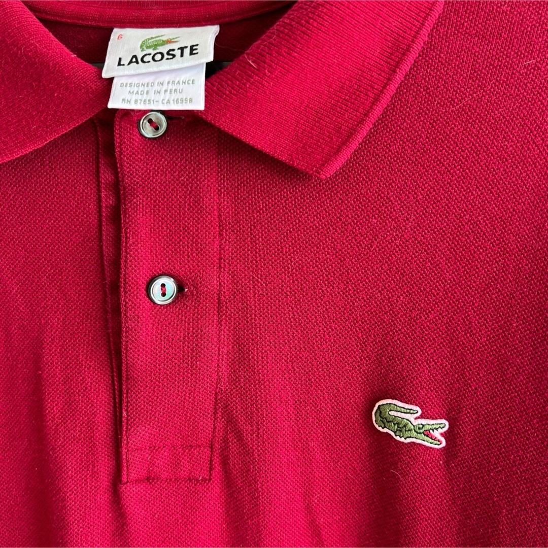 LACOSTE(ラコステ)のラコステ ポロシャツ 半袖 赤 サイズ6 L〜XL Lacoste メンズのトップス(ポロシャツ)の商品写真