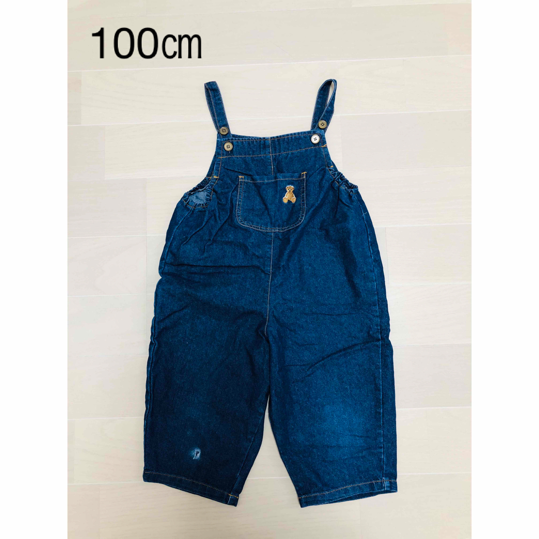 しまむら(シマムラ)のサロペット　デニム　100㎝　双子 キッズ/ベビー/マタニティのキッズ服女の子用(90cm~)(パンツ/スパッツ)の商品写真