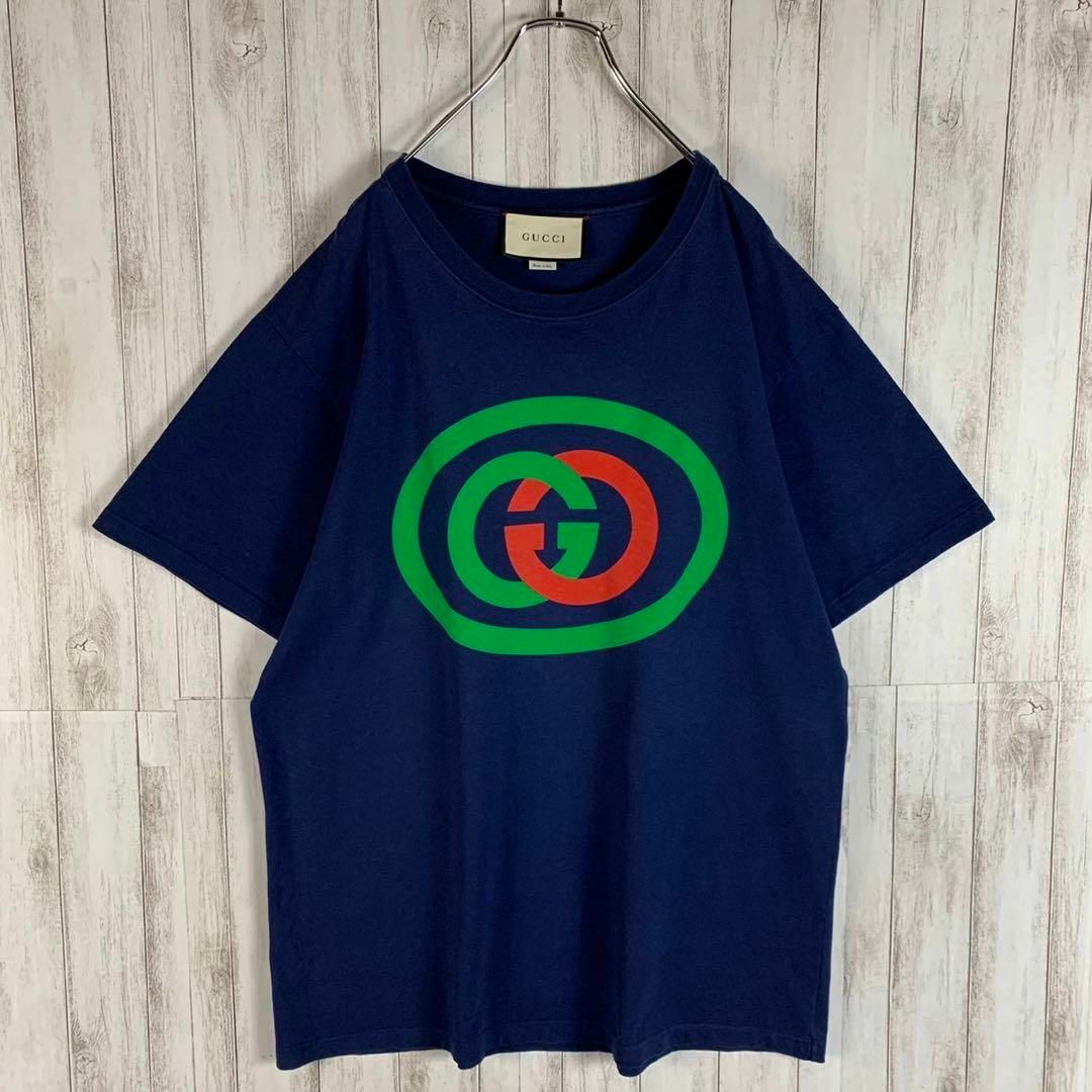 Gucci(グッチ)の【希少Lサイズ】GUCCI グッチ インターロッキング センターロゴ Tシャツ メンズのトップス(Tシャツ/カットソー(半袖/袖なし))の商品写真