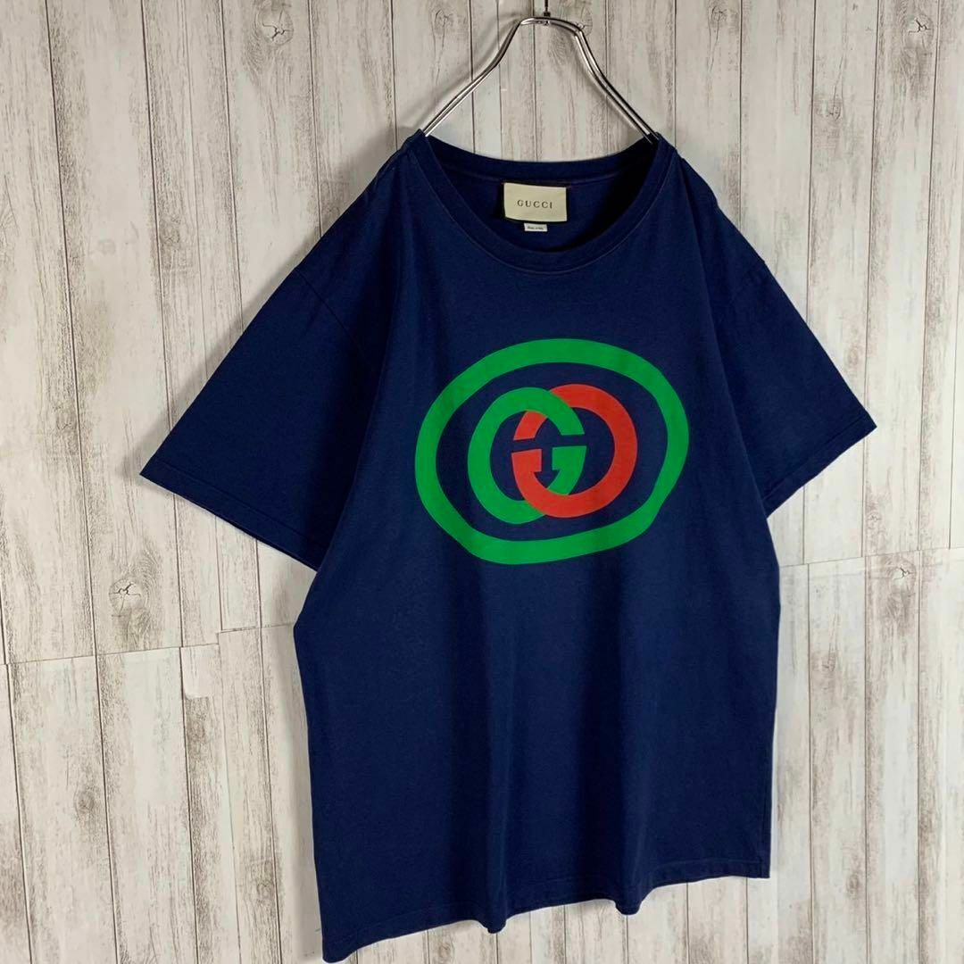 Gucci(グッチ)の【希少Lサイズ】GUCCI グッチ インターロッキング センターロゴ Tシャツ メンズのトップス(Tシャツ/カットソー(半袖/袖なし))の商品写真