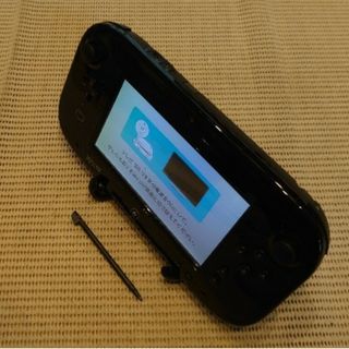 ウィーユー(Wii U)の59325 完動品WiiUゲームパッド本体&タッチペンのみブラック送料込(家庭用ゲーム機本体)