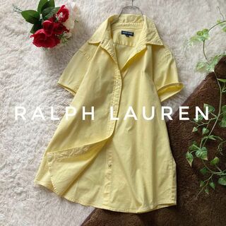 Ralph Lauren - ラルフローレン　半袖BDシャツ　ブラウス　ストレッチコットン　ロゴ刺繍　イエロー
