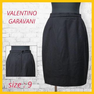 ヴァレンティノガラヴァーニ(valentino garavani)の美品 ヴァレンティノ ガラヴァーニ タイト スカート 膝丈 ウール ブラック 9(ひざ丈スカート)