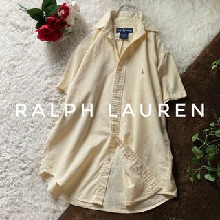 ラルフローレン　BDオックスフォード半袖シャツ　ストライプ　ポニー刺繍　4サイズ