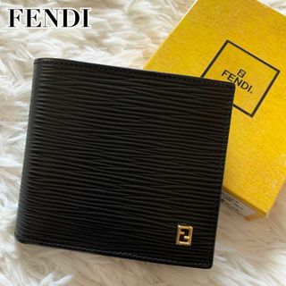 新品未使用✨FENDI 折り財布 レザー ロゴ ズッカ エピ 箱付き ブラック