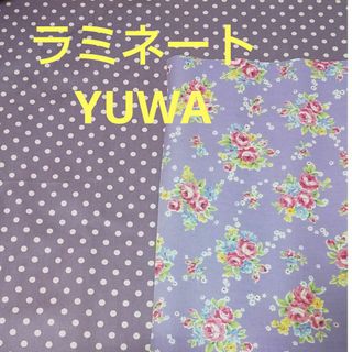 YUWA LIFE COLLECTION ドット  花柄 ラミネート 生地 セッ(生地/糸)