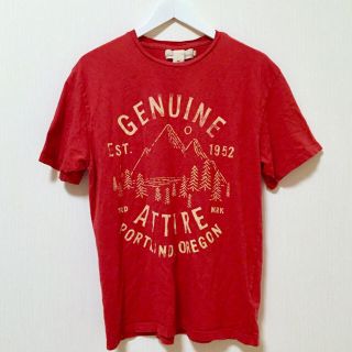 エイチアンドエム(H&M)の【H&M】レッド 半袖ティーシャツ Tーシャツ(Tシャツ/カットソー(半袖/袖なし))