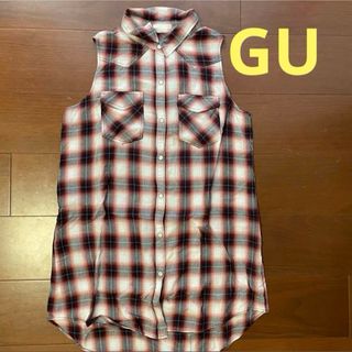 ジーユー(GU)の【GU】チェック柄ノースリーブ ロングシャツ（薄手で夏に涼しく着れます）(シャツ/ブラウス(半袖/袖なし))