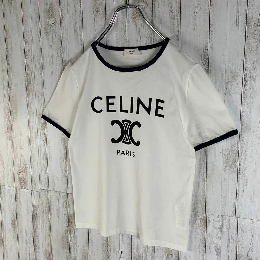 celine(セリーヌ)の【最高級の逸品】CELINE セリーヌ トリオンフ 即完売モデル リンガーシャツ レディースのトップス(Tシャツ(半袖/袖なし))の商品写真