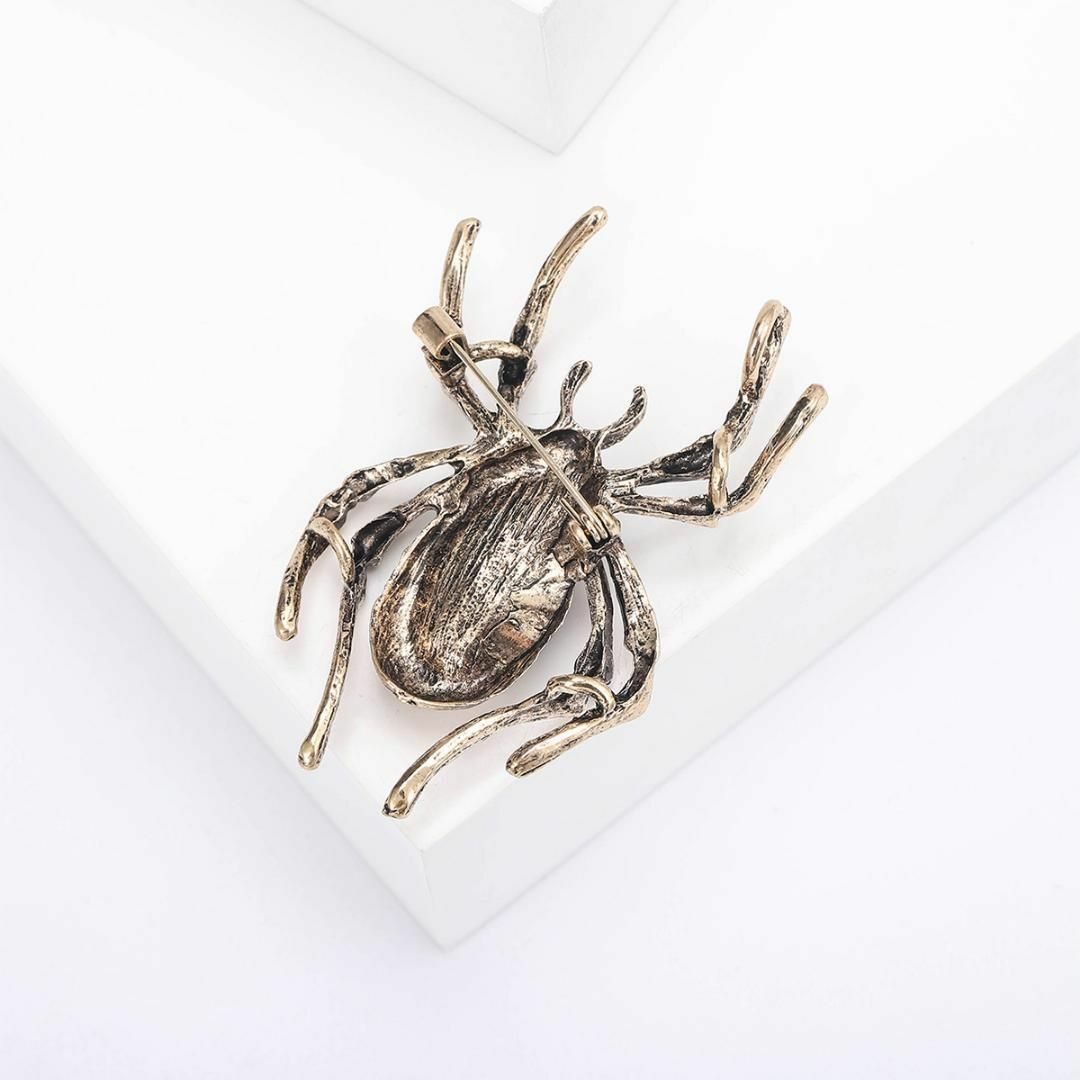 S2174【動物】 レトロ 昆虫 蜘蛛 クモ 2WAY ブローチ/グレー レディースのアクセサリー(ブローチ/コサージュ)の商品写真