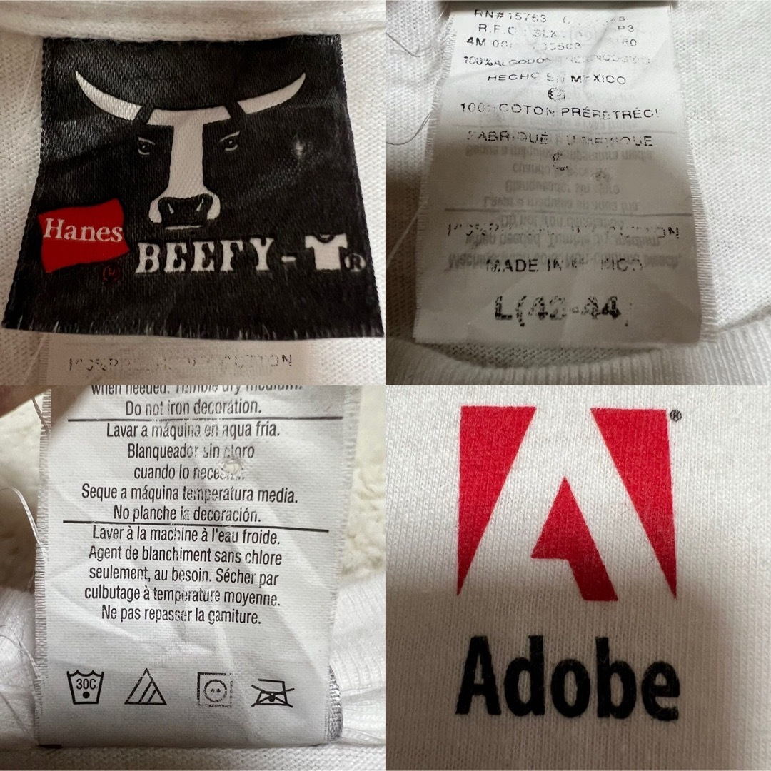 Hanes(ヘインズ)の【企業T】 Hanes 両面プリント Tシャツ Adobe メンズ L メンズのトップス(Tシャツ/カットソー(半袖/袖なし))の商品写真