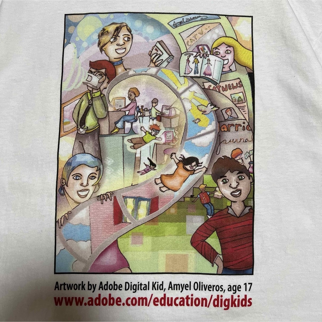 Hanes(ヘインズ)の【企業T】 Hanes 両面プリント Tシャツ Adobe メンズ L メンズのトップス(Tシャツ/カットソー(半袖/袖なし))の商品写真