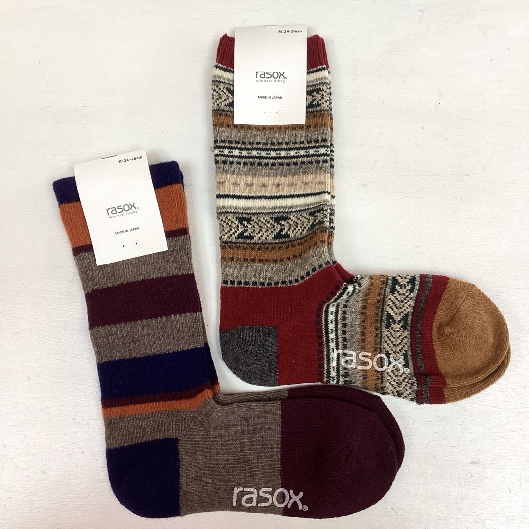 rasox(ラソックス)の未使用 rasox ラソックス 秋冬 ソックス　2点セット サイズM メンズのレッグウェア(ソックス)の商品写真