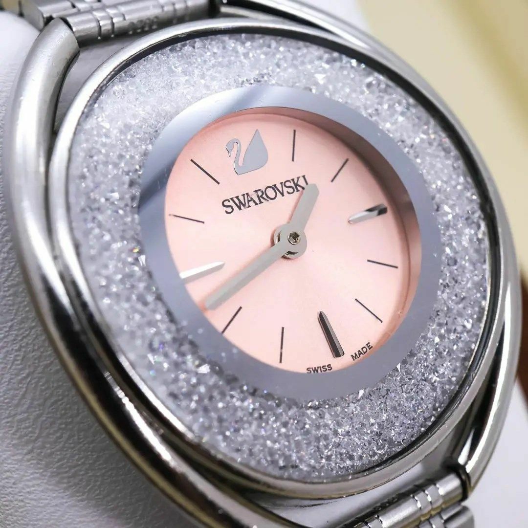 SWAROVSKI(スワロフスキー)の◆稼働  SWAROVSKI 腕時計 クリスタルライン サーモンピンク h レディースのファッション小物(腕時計)の商品写真